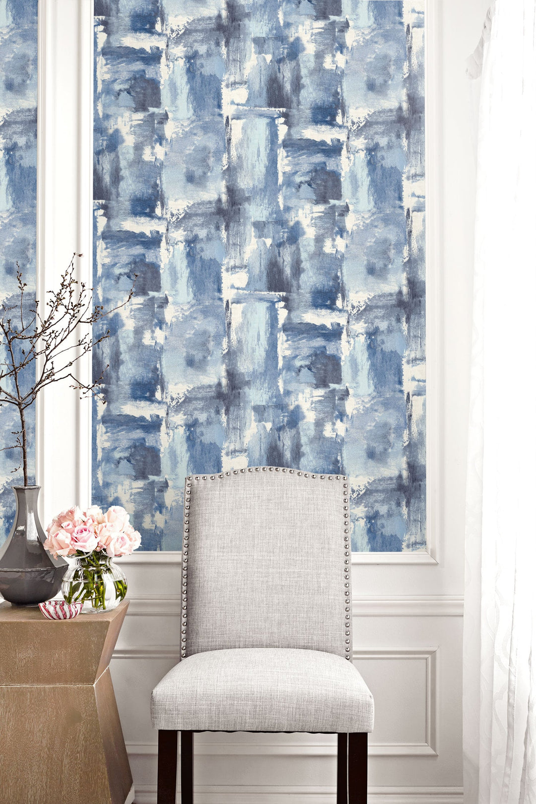 Dry Brush Faux Frozen Lake LW51302 by Seabrook Designs Designer Wallpaper