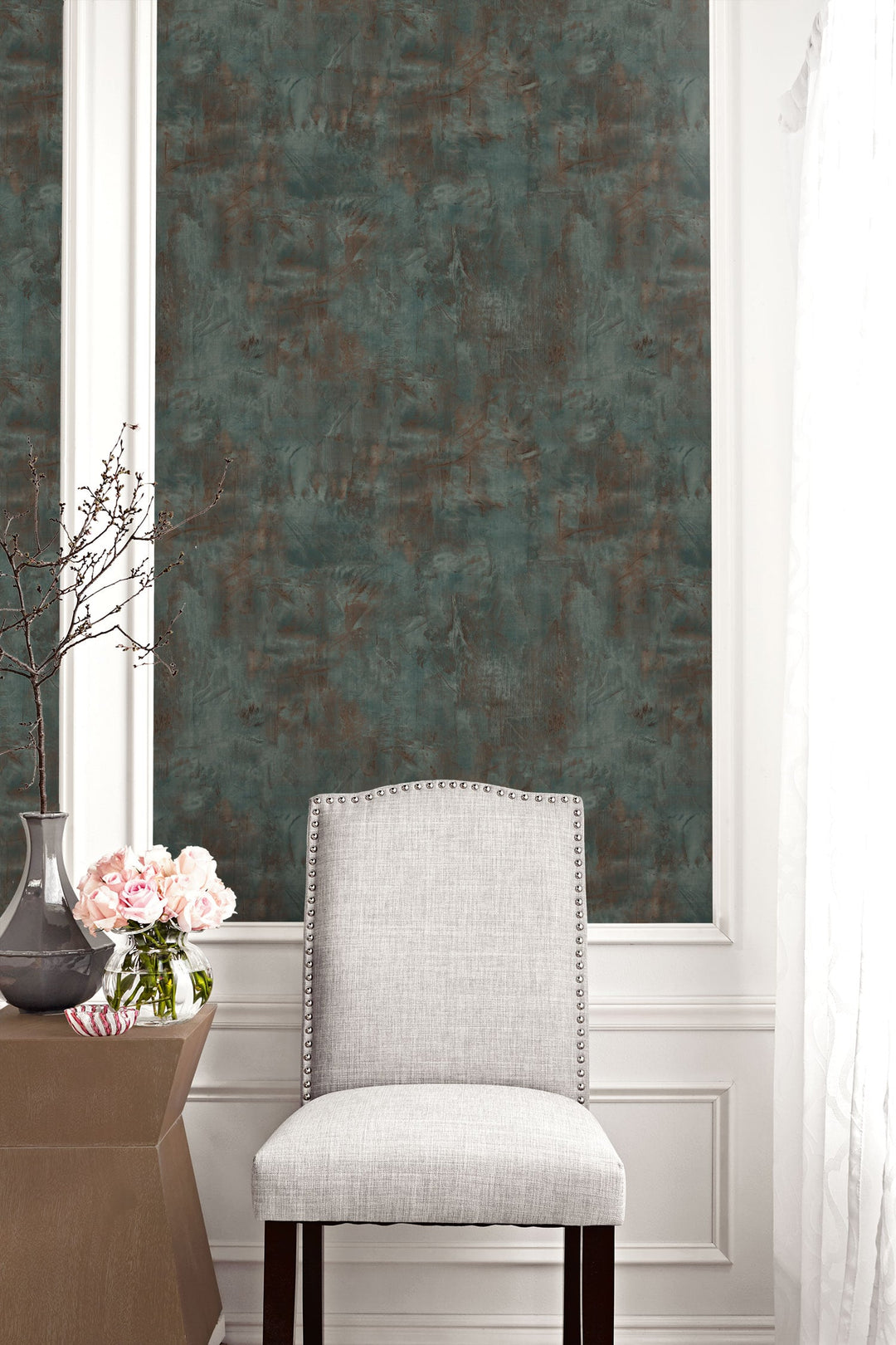 Rustic Stucco Faux Rust and Forest Green LW51706 by Seabrook Designs Designer Wallpaper