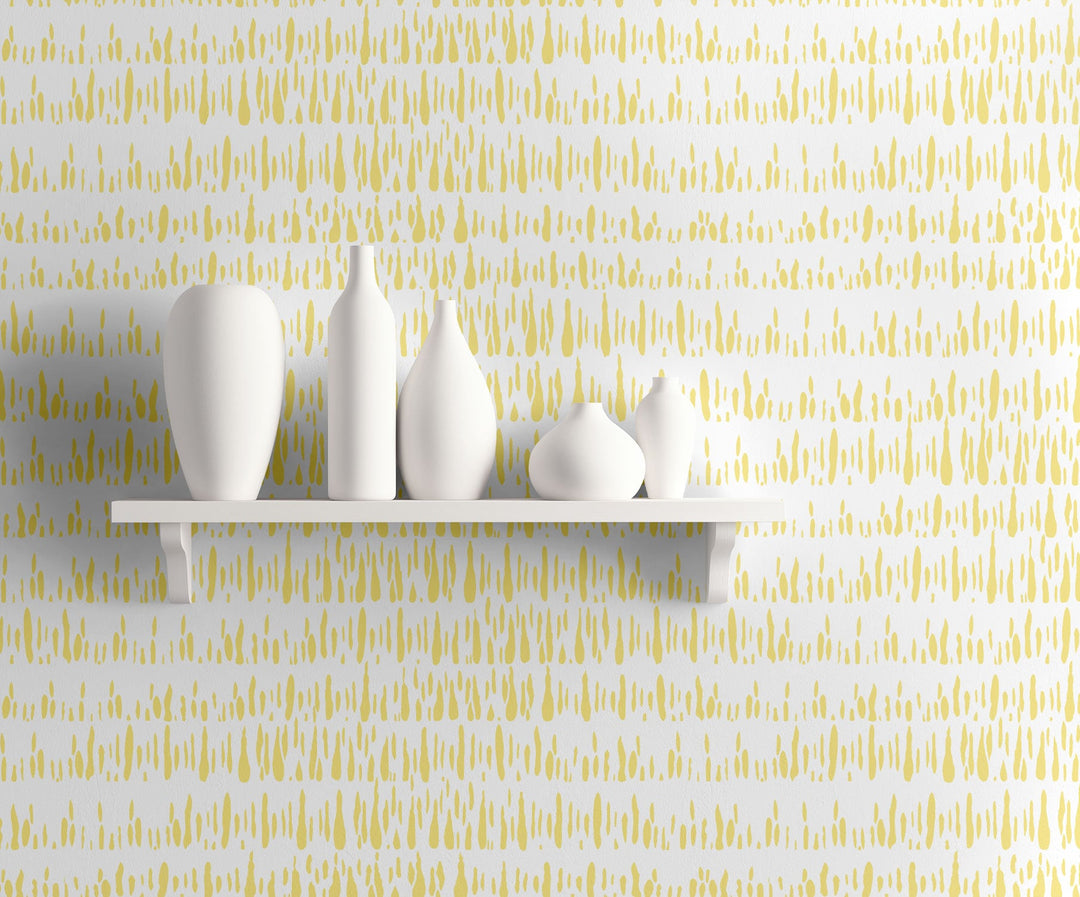 Brush Marks Buttercup and White LW51803 by Seabrook Designs Designer Wallpaper