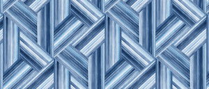 Geo Inlay Fabric Denim and Sky Blue by Seabrook Wallpaper
