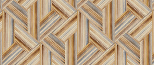 Geo Inlay Fabric Saddle Brown and Steel by Seabrook Wallpaper