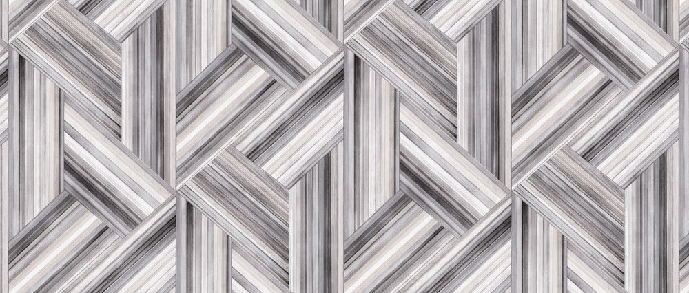 Geo Inlay Fabric Cove Gray and Carrara by Seabrook Wallpaper Living with Art United States 13.5 23.62" 3" - Fabric Carolina -