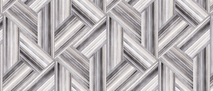 Geo Inlay Fabric Cove Gray and Carrara by Seabrook Wallpaper Living with Art United States 13.5 23.62" 3" - Fabric Carolina -