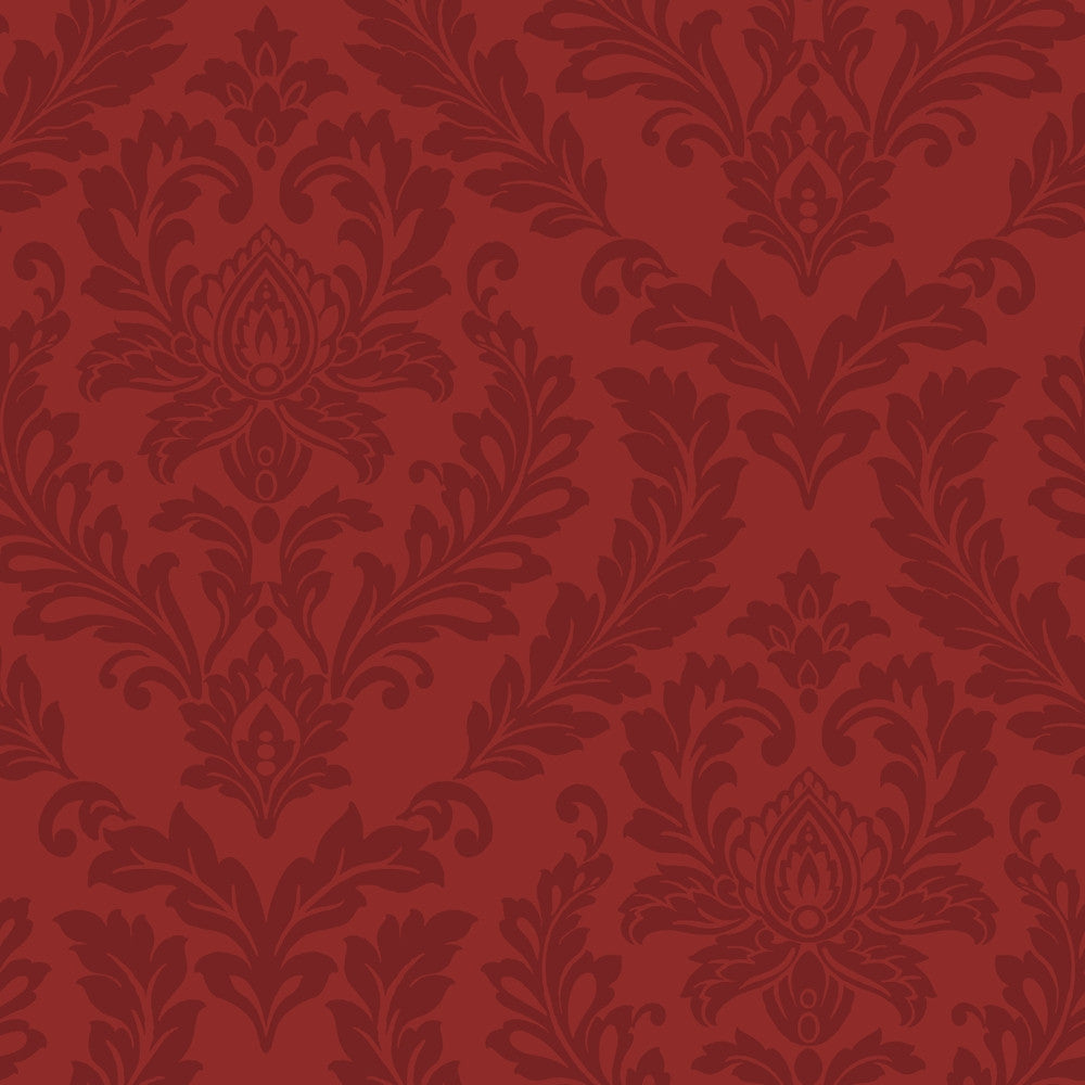 Damask Purple & Red Wallpaper by York Wallcoverings Brights Covers about 56.4 square feet 20.5-in by 33-ft long roll Prepasted 20.5 - Fabric Carolina -