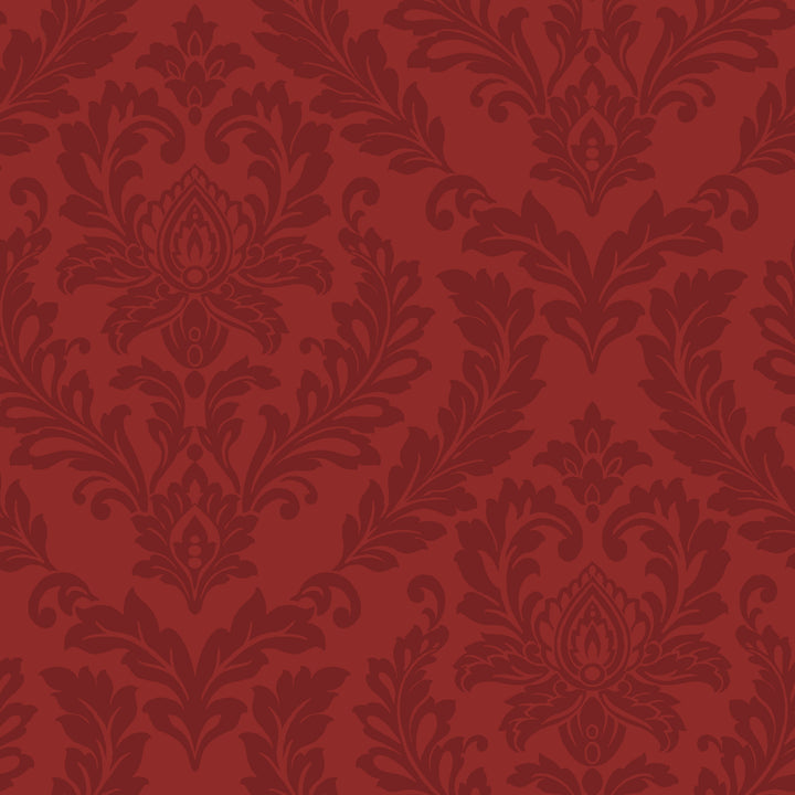 Damask Purple & Red Wallpaper by York Wallcoverings Designer