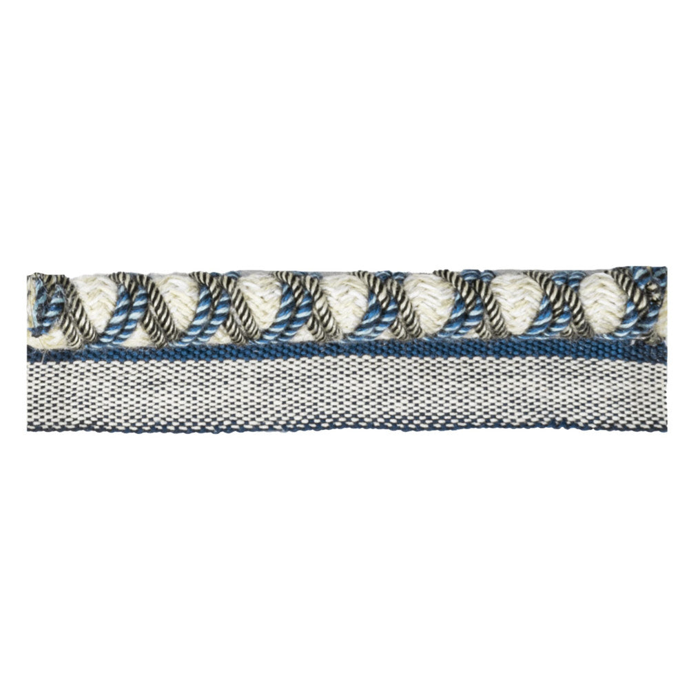 Lyric 1 Denim by Stout Trim Stout Trim Lyric 1 DenimTrim VISIONS OF COLOR TRIM TURKEY </p><p>Repeat: H: 0.375, V: 0.000 0.38 in - Fabric Carolina -