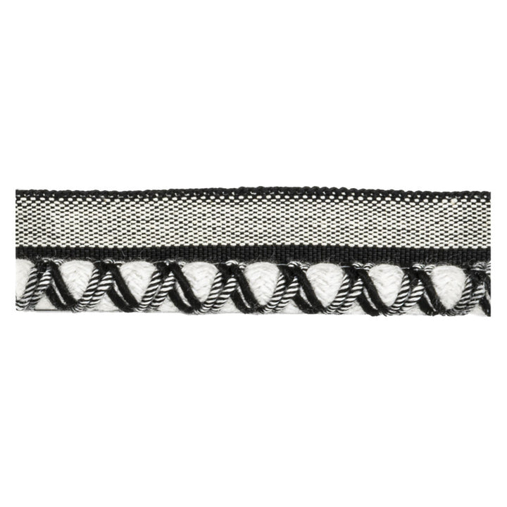 Lyric 3 Storm by Stout Trim VISIONS OF COLOR TRIM 46%POL 39%COT 15%ACR TURKEY Horizontal: 0.375 and Vertical: 0.000 0.38 in - Fabric Carolina -