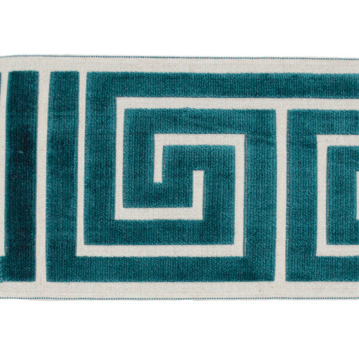 Labyrinth - Aqua by Europatex Designer Fabric Labyrinth 100% Polyester China See Sample Horizontal: N/A and Vertical: N/A 7.00 inches  - Swanky Fabrics -