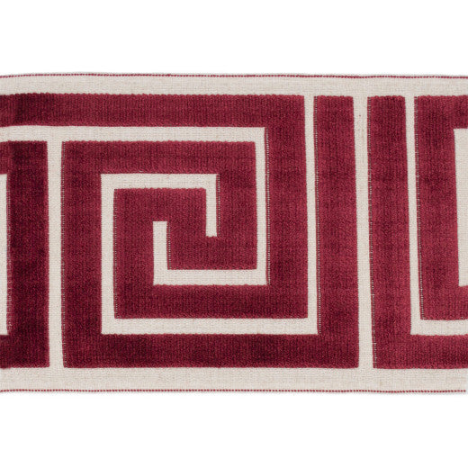 Labyrinth - Crimson by Europatex Designer Fabric Labyrinth 100% Polyester China See Sample Horizontal: N/A and Vertical: N/A 7.00 inches  - Swanky Fabrics -