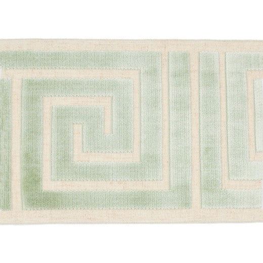 Labyrinth - Sea Green by Europatex Designer Fabric Labyrinth 100% Polyester China See Sample Horizontal: N/A and Vertical: N/A 7.00 inches  - Swanky Fabrics -