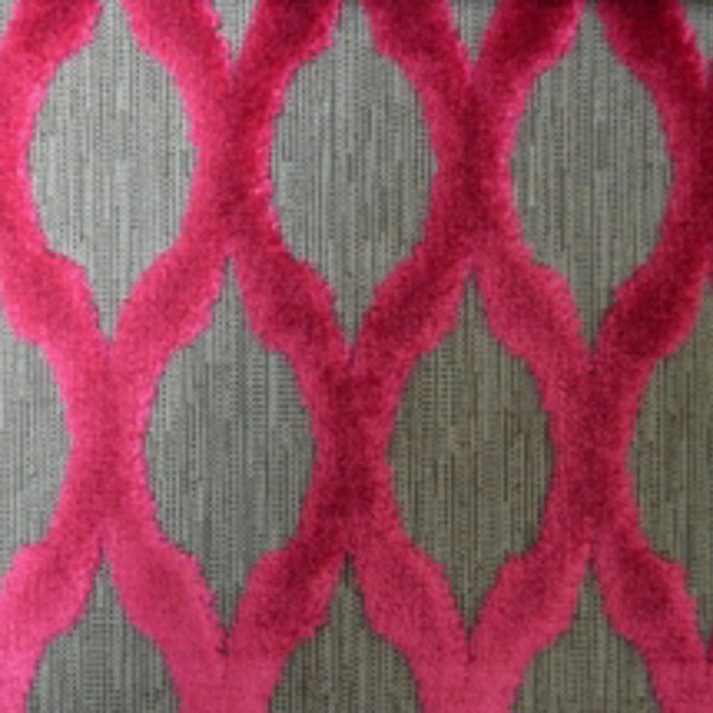 Lara's Velvet Diamond Garnet by Europatex Fabric Lara's Velvet 57% Polyester, 43% Viscose 1.6" H, 4" V 55.00 inches - Fabric Carolina -