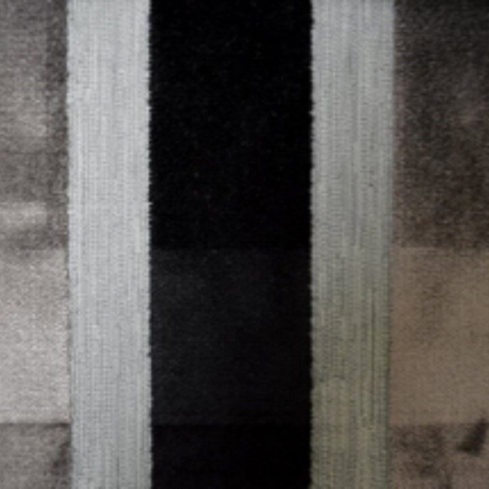 Lara's Velvet Stripe Charcoal by Europatex Fabric Lara's Velvet 57% Polyester, 43% Viscose 1" H 55.00 inches - Fabric Carolina -