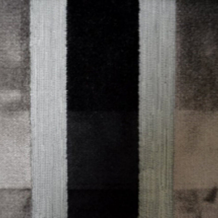 Lara's Velvet Stripe Charcoal by Europatex Fabric Lara's Velvet 57% Polyester, 43% Viscose 1" H 55.00 inches - Fabric Carolina -