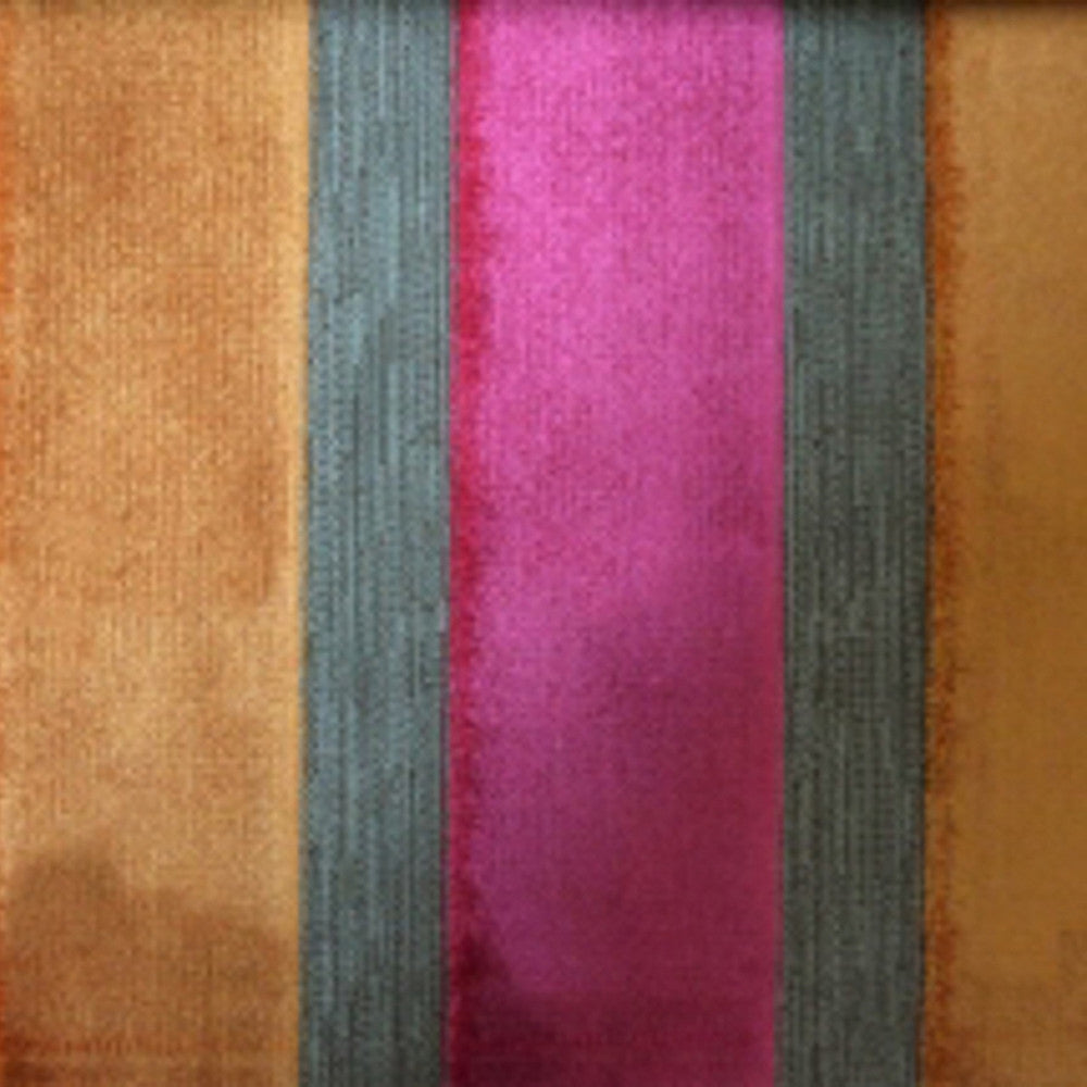 Lara's Velvet Stripe Garnet by Europatex Fabric Lara's Velvet 57% Polyester, 43% Viscose 1" H 55.00 inches - Fabric Carolina -