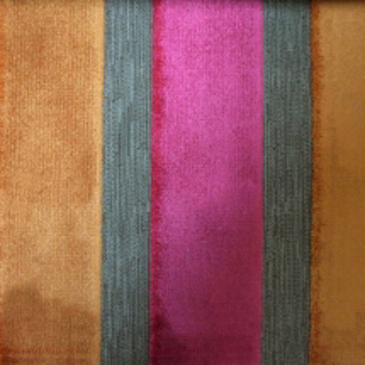 Lara's Velvet Stripe Garnet by Europatex Fabric Lara's Velvet 57% Polyester, 43% Viscose 1" H 55.00 inches - Fabric Carolina -