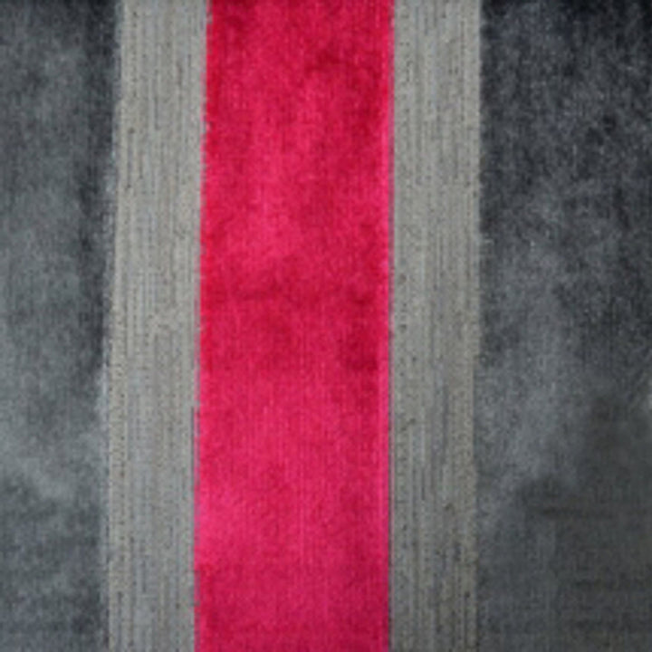 Lara's Velvet Stripe Ruby by Europatex Fabric Lara's Velvet 57% Polyester, 43% Viscose 1" H 55.00 inches - Fabric Carolina -