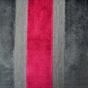 Lara's Velvet Stripe Ruby by Europatex Fabric