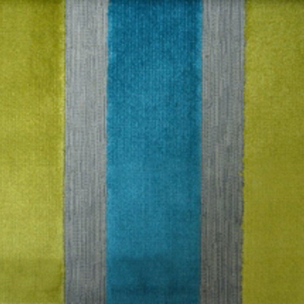 Lara's Velvet Stripe Teal by Europatex Fabric Lara's Velvet 57% Polyester, 43% Viscose 1" H 55.00 inches - Fabric Carolina -