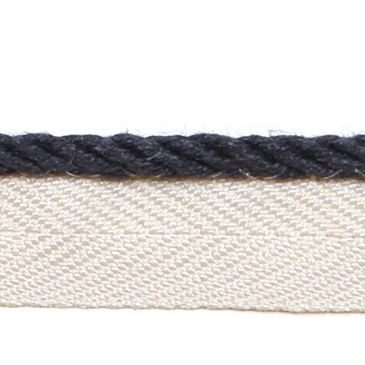 Le Lin 1/8'' Micro Cord - Navy by Europatex Fabric Le Lin Collection 63% Linen / 37% Rayon China See Sample Horizontal: N/A and Vertical: N/A 0.13 inches  - Fabric Carolina -
