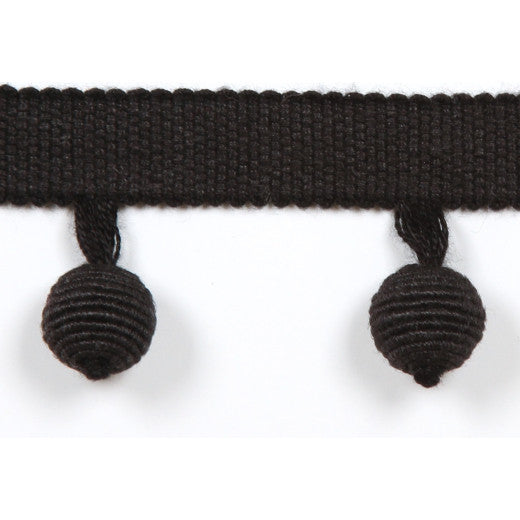 Le Lin Beaded Fringe - Black by Europatex Fabric Le Lin Collection 63% Linen / 37% Rayon China See Sample Horizontal: N/A and Vertical: N/A 1.46 inches  - Fabric Carolina -