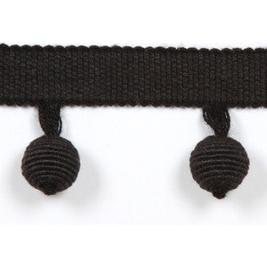 Le Lin Beaded Fringe Black by Europatex Fabric