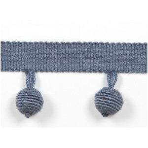 Le Lin Beaded Fringe Blue by Europatex Fabric