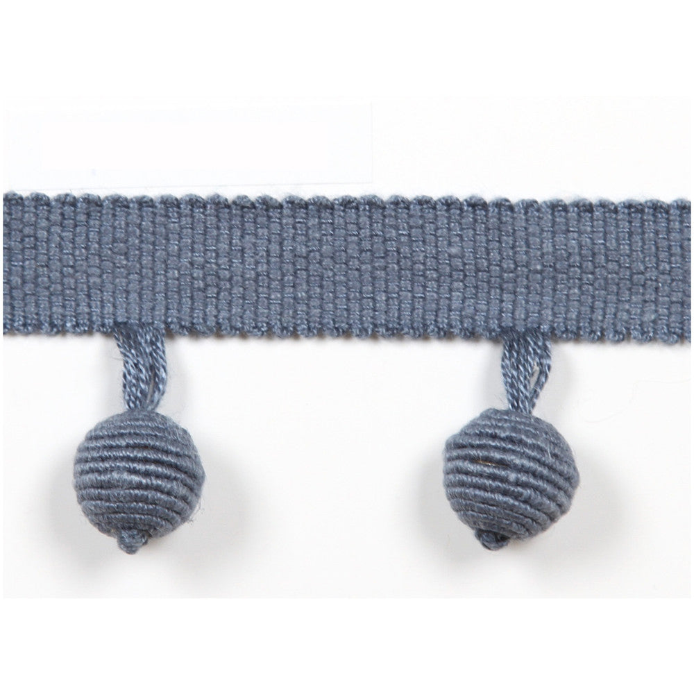Le Lin Beaded Fringe Blue by Europatex Fabric Le Lin 63% Linen, 37% Rayon 1.46 inches - Fabric Carolina -