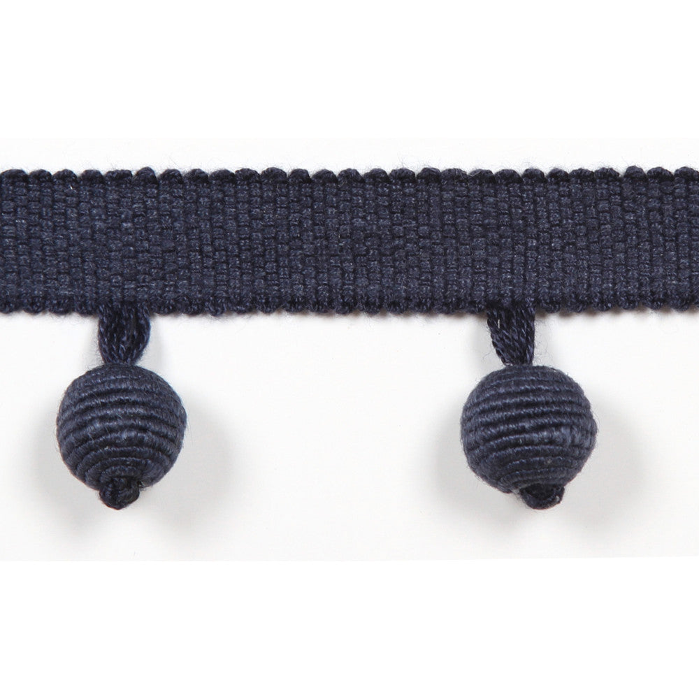 Le Lin Beaded Fringe Navy by Europatex Fabric Le Lin 63% Linen, 37% Rayon 1.46 inches - Fabric Carolina -