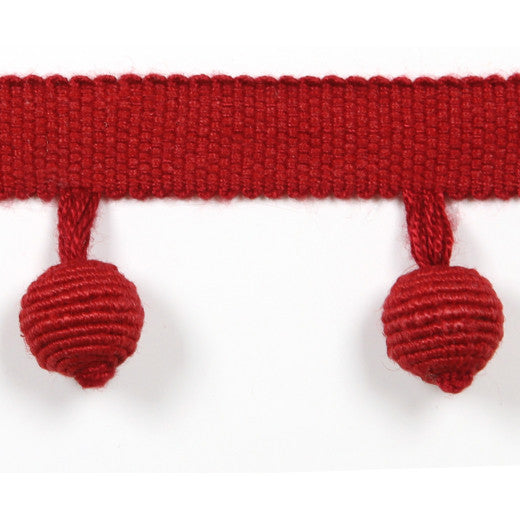 Le Lin Beaded Fringe - Rouge by Europatex Designer Fabric Le Lin Collection 63% Linen / 37% Rayon China See Sample Horizontal: N/A and Vertical: N/A 1.46 inches  - Swanky Fabrics -