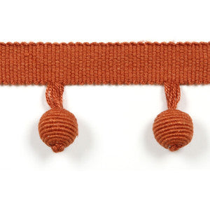 Le Lin Beaded Fringe Rust by Europatex Fabric