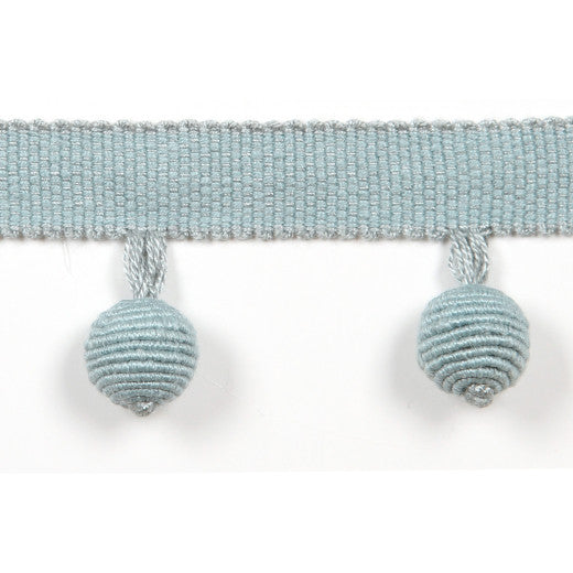 Le Lin Beaded Fringe - Sky by Europatex Fabric Le Lin Collection 63% Linen / 37% Rayon China See Sample Horizontal: N/A and Vertical: N/A 1.46 inches  - Fabric Carolina -
