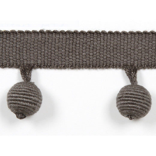 Le Lin Beaded Fringe Steel by Europatex Designer Fabric Le Lin Collection 63% Linen / 37% Rayon China See Sample Horizontal: N/A and Vertical: N/A 1.46 inches  - Swanky Fabrics -
