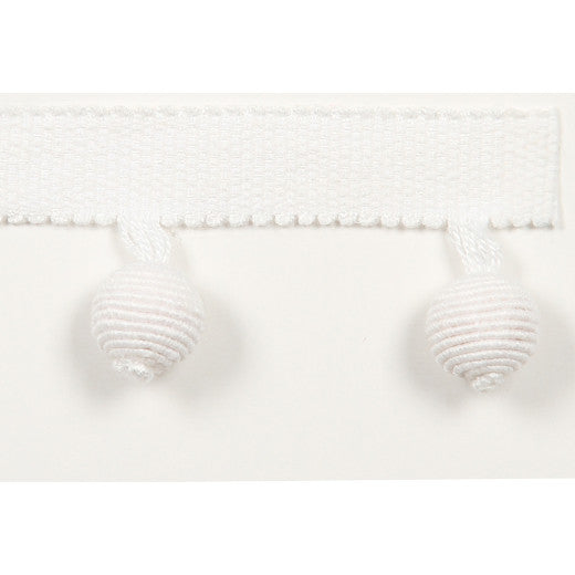 Le Lin Beaded Fringe - White by Europatex Fabric Le Lin Collection 63% Linen / 37% Rayon China See Sample Horizontal: N/A and Vertical: N/A 1.46 inches  - Fabric Carolina -