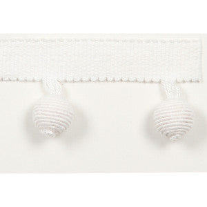 Le Lin Beaded Fringe White by Europatex Fabric