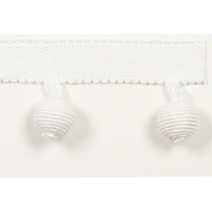 Le Lin Beaded Fringe White by Europatex Fabric Le Lin 63% Linen, 37% Rayon 1.46 inches - Fabric Carolina -