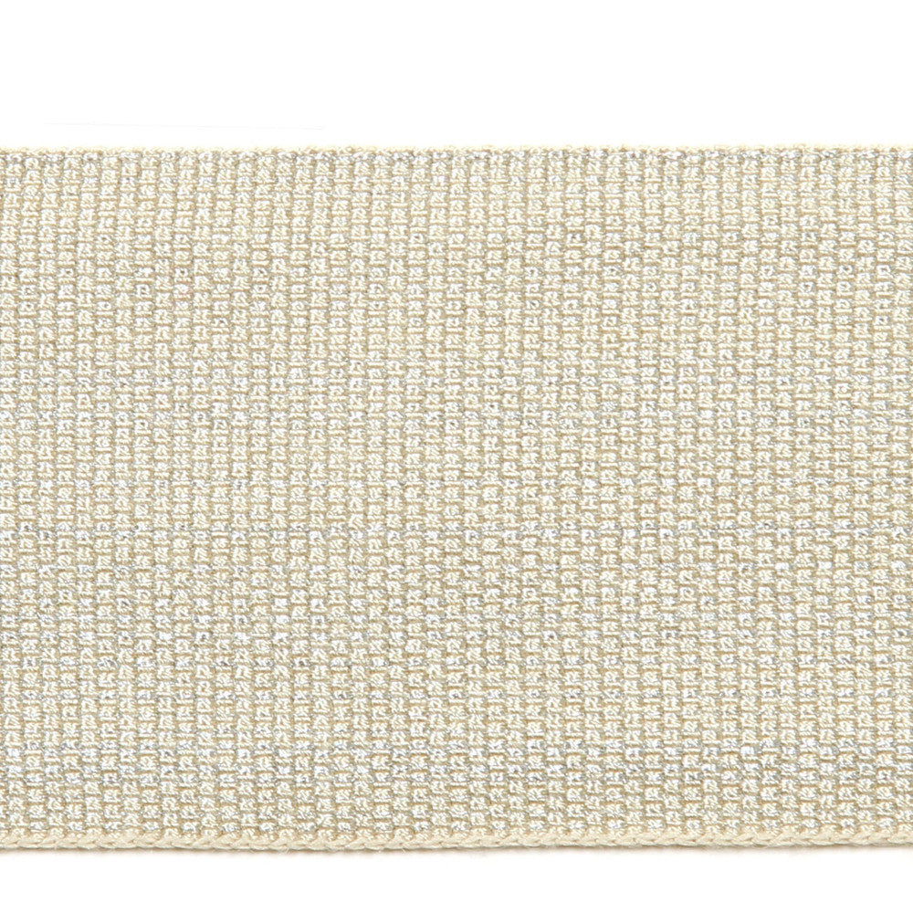 Le Lin Metallic Tape Porcelain by Europatex Designer Fabric Le Lin 41% Fibranne, 30% Rayon, 28% Metallic yarns, 1% Polyester 2.00 inches - Swanky Fabrics -