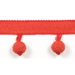 Le Lin Beaded Fringe Dark Coral by Europatex Fabric