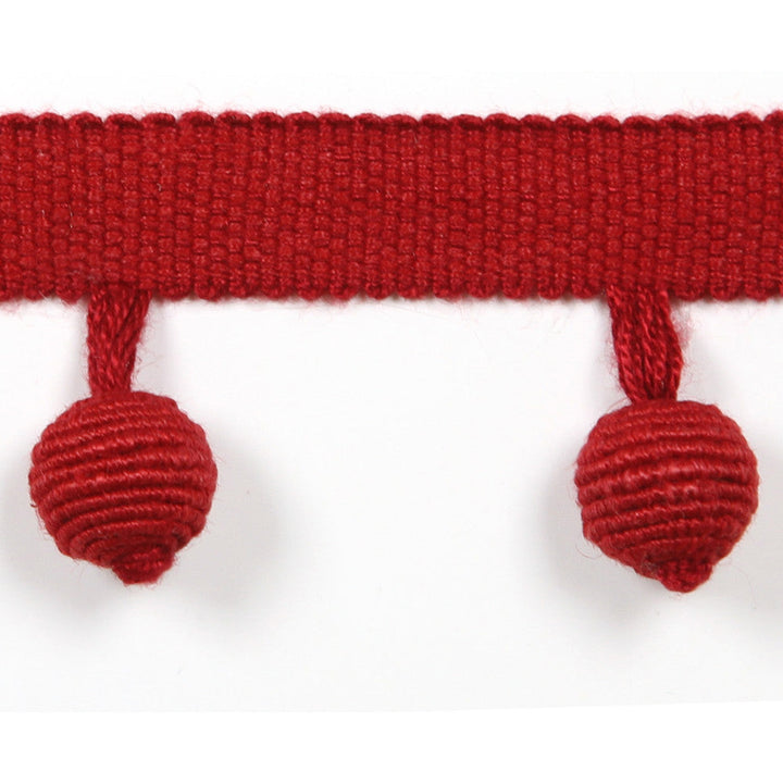 Le Lin Beaded Fringe Rouge by Europatex Designer Fabric Le Lin Collection 63% Linen, 37% Rayon China Horizontal: N/A and Vertical: N/A 1.46" - Swanky Fabrics -