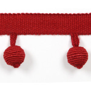 Le Lin Beaded Fringe Rouge by Europatex Fabric