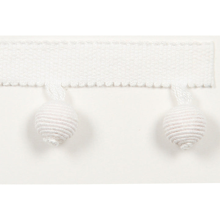 Le Lin Beaded Fringe White by Europatex Designer Fabric Le Lin Collection 63% Linen, 37% Rayon China Horizontal: N/A and Vertical: N/A 1.46" - Swanky Fabrics -