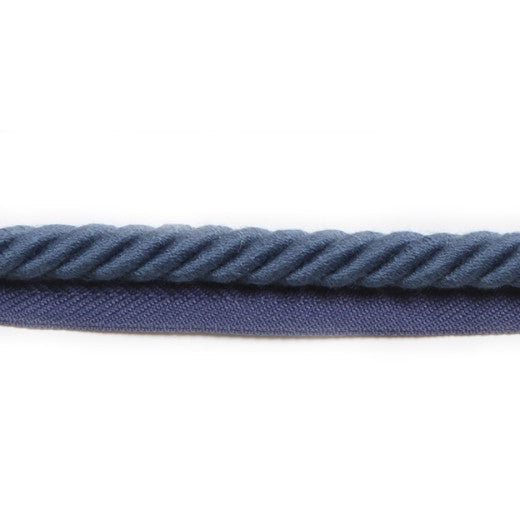 Le Lin 3/8" Cord col. Blue by Europatex Fabric Le Lin Collection 100% Polyester China See Sample Horizontal: N/A and Vertical: N/A 0.38 inches  - Fabric Carolina -