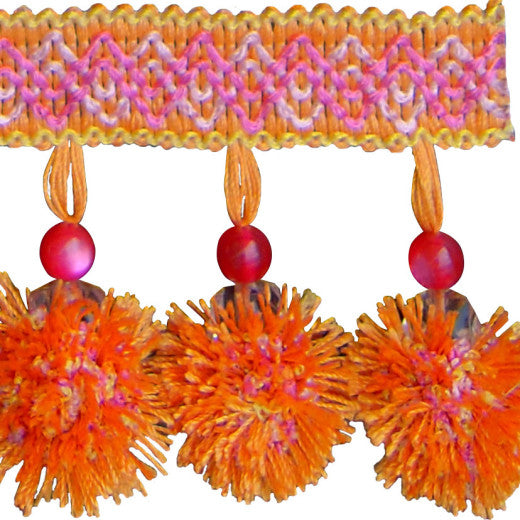 Leah-Pumpkin by Europatex Fabric Hoopla 100% Polyester China See Sample Horizontal: N/A and Vertical: N/A 3.00 inches  - Fabric Carolina -