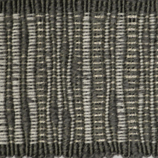 Legacy Tape Gray by Europatex Designer Fabric Legacy 64% Cotton / 26% Rayon / 5% Linen / 5% Metallic yarns China See Sample Horizontal: N/A and Vertical: N/A 2.50 inches  - Swanky Fabrics -