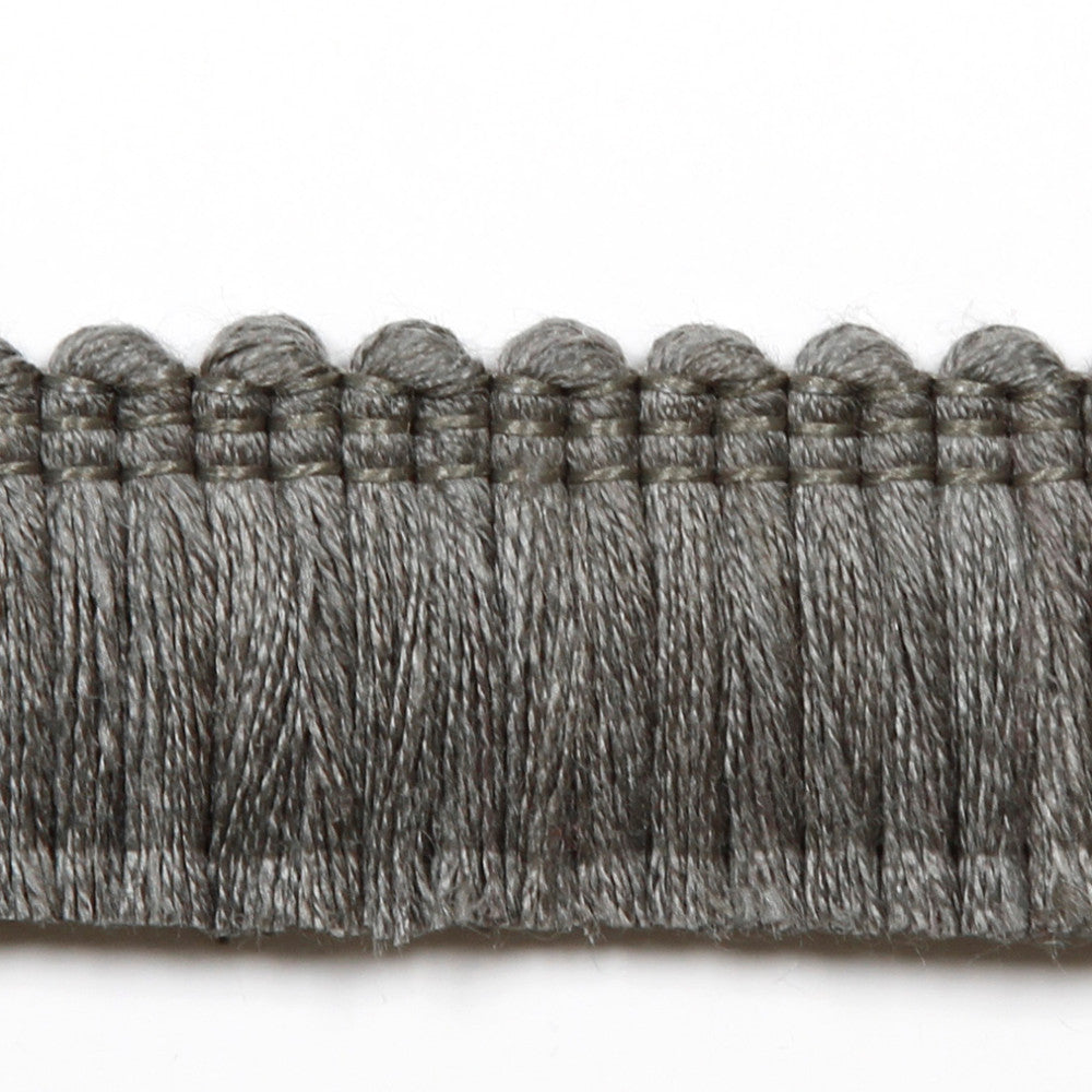Legacy Brushed Fringe Gray by Europatex Designer Fabric Legacy 97% Linen, 3% Polyester 1.20 inches - Swanky Fabrics -