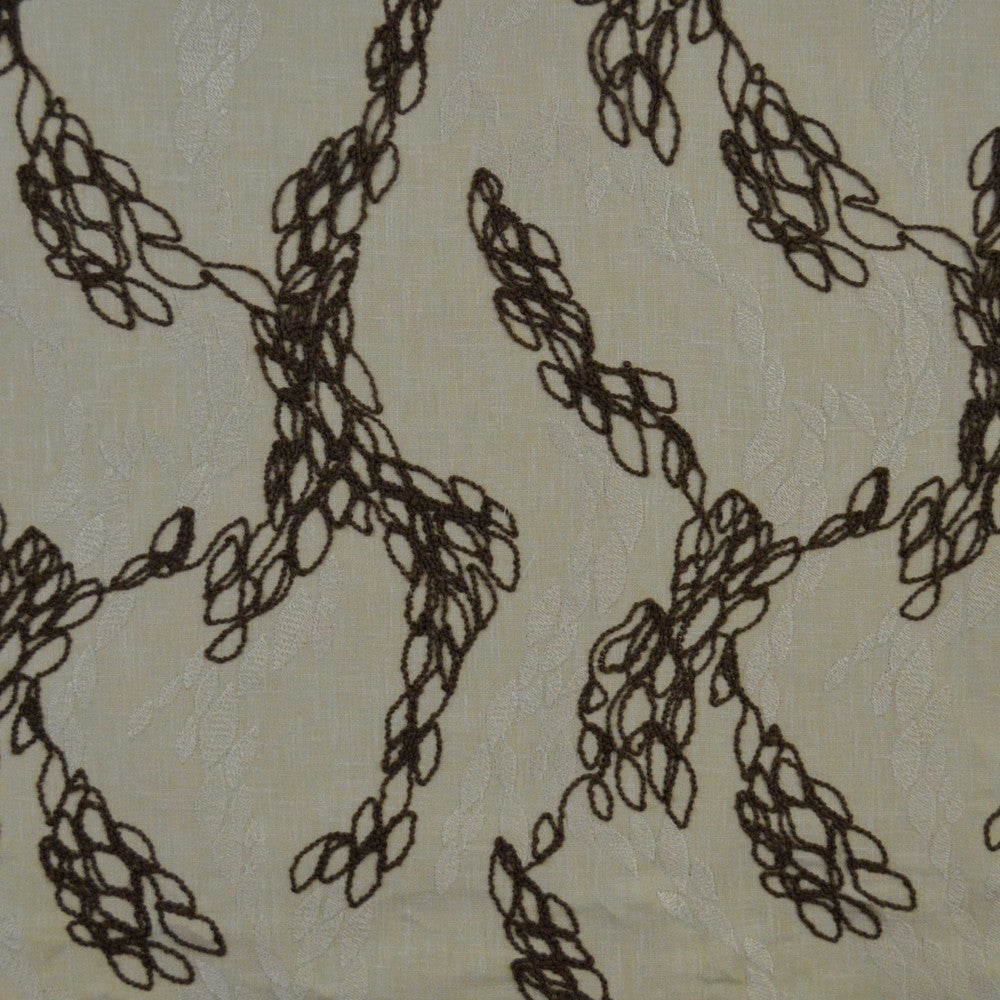 Linen Accent Beige by Europatex Fabric Linen Accent 73% Polyester / 27% Cotton with EMB V: 19.2" H: 10" 54.00 inches - Fabric Carolina -