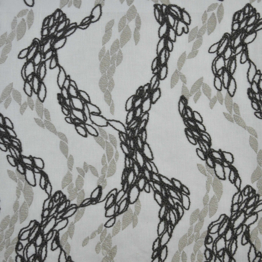 Linen Accent Mink by Europatex Fabric Linen Accent 73% Polyester / 27% Cotton with EMB V: 19.2" H: 10" 54.00 inches - Fabric Carolina -