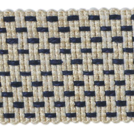 Loyal - Navy by Europatex Designer Fabric Loyal 50% Viscose/ 50% Cotton China See Sample Horizontal: N/A and Vertical: N/A 2.00 inches  - Swanky Fabrics -