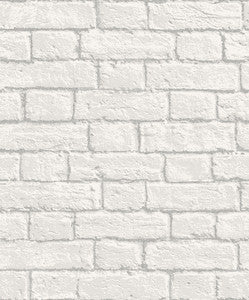 Ditmas White Brick Wallpaper by Brewster