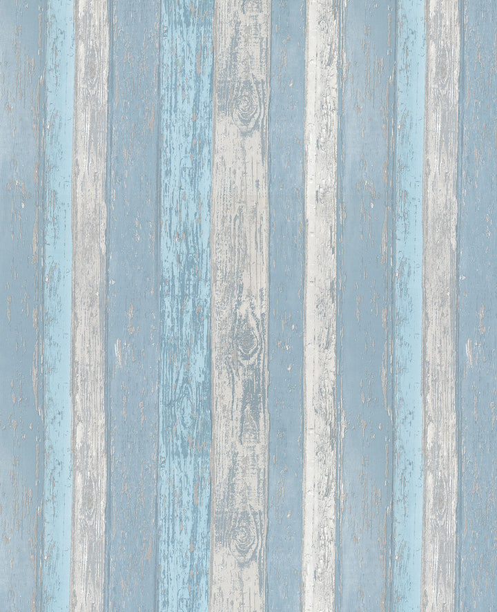 Cannon Blue Distressed Wood Wallpaper by Brewster CWV Covers about 56.4 square feet 20.5-in by 33-ft long roll Unpasted 25.2 - Fabric Carolina -