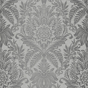 Signature Grey Damask Wallpaper by Crown